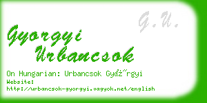 gyorgyi urbancsok business card